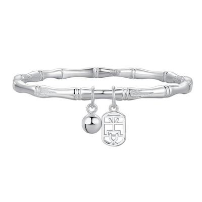 新年礼物周大生足银竹节手镯