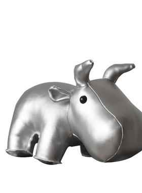 皮质犀牛公仔轻奢摆件