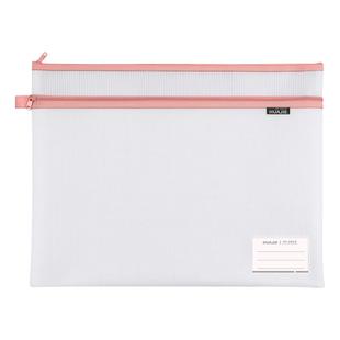 华杰a3文件袋加厚EVA肤感面料8K试卷美术收纳袋大容量双层拉链资料袋透明网格小学生装画册画稿袋科目补习袋