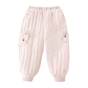 女童加绒加厚裤子冬装2025新款儿童三层夹棉宝宝一条过冬棉裤外穿