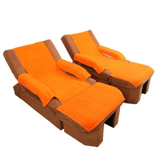 纯棉足浴沙发巾四件套沐足泡脚美甲按摩椅沙发垫套罩足疗店沙发巾