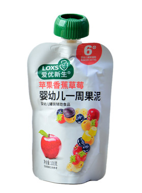 爱优新生果汁泥儿童吸吸佐餐