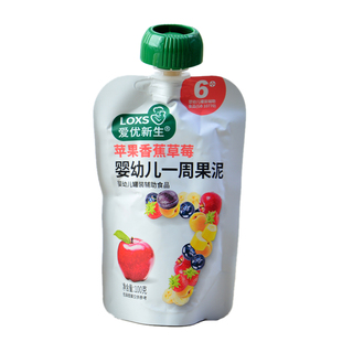 爱优新生果泥果汁泥儿童吸吸乐水果泥食佐餐泥婴幼儿辅食果肉泥
