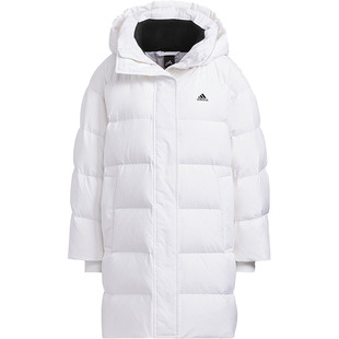 Adidas/阿迪达斯正品新款女士户外宽松连帽中长款羽绒服IV7557