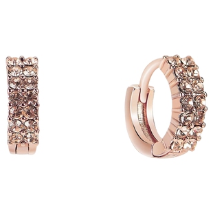 阿吉豆耳圈玫瑰金线下同款闪耀镂空精致小众显白水钻耳环女性耳饰