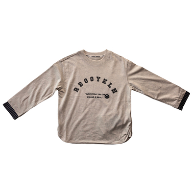 布芮欧春秋款男童女童拼色纯棉长袖T恤中大童儿童童装潮学生20102