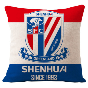 上海绿地申花棉麻抱枕SFC足球俱乐部周边卡希尔中超球迷靠垫包邮