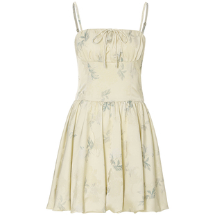 sincethen法式连衣裙小个子短款短裙白色收腰裙子富家千金穿搭女