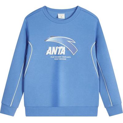 安踏儿童加绒卫衣秋冬季圆领宽松