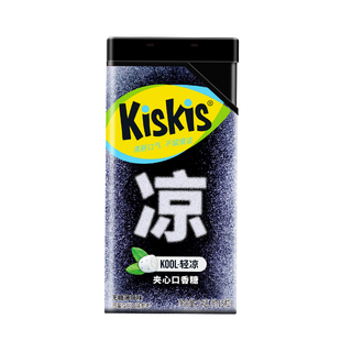 KisKis酷滋无糖冰风薄荷口香糖清新口气木糖醇糖果情话抽纸盒装