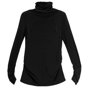 时尚中长款打底衫女春秋t恤中老年妈妈加绒秋衣高端双层网纱上衣