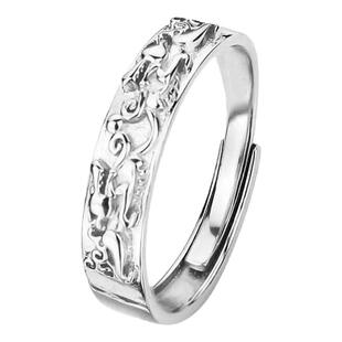 请道家法器招财貔貅戒指复古守护旺财聚财开口可调节小众简约指环