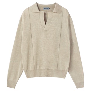 TRENDYWU 法式新钱“流光”海欧领羊毛亲肤镂空花纹气质针织毛衣