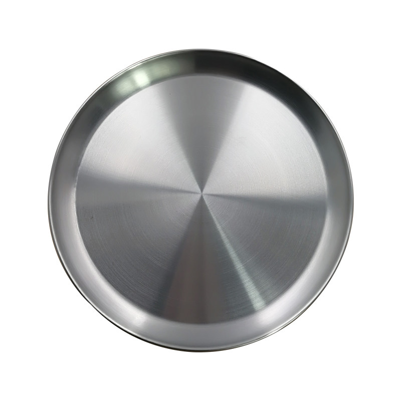 加厚加深圆形304韩式不锈钢大托盘餐盘果盘拖盘烧烤盘菜盘食品盘