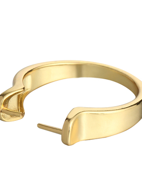 珍珠DIY配件通孔左右扣戒指空托