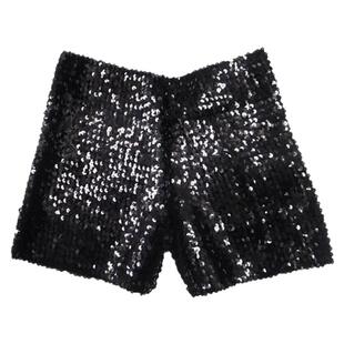 欧美风性感辣妹风亮片中腰松紧高弹腰显瘦百搭短裤女爵士舞裤热裤