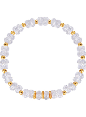 天然白水晶串珠手链女