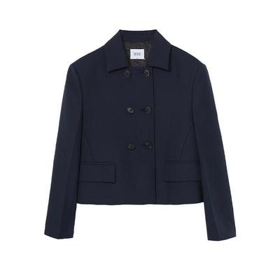 ANDAHALF设计师品牌LOOKNOW早秋新款精纺羊毛双口袋短外套女