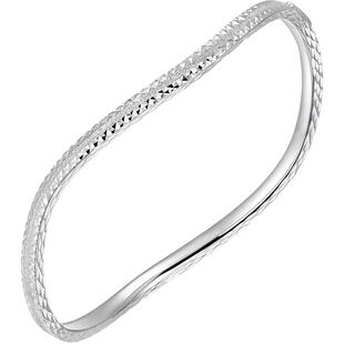 明牌珠宝t铂金异形手镯PT950不规则女士呆口手镯白金女镯BFI0012