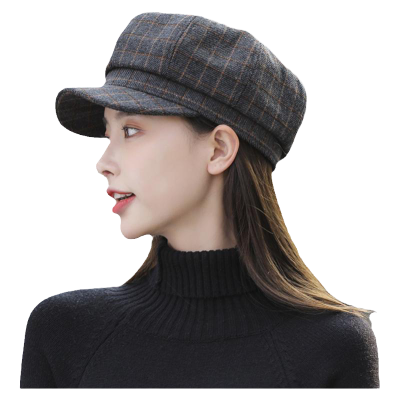 帽子女春秋时尚八角帽遮阳