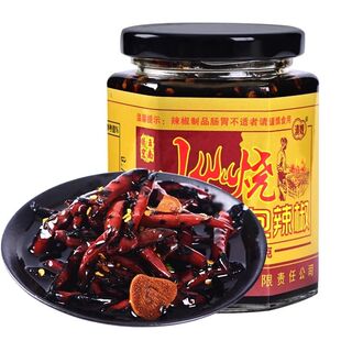 火烧辣子泡小米辣椒辣酱云南德宏特产柴火烧辣椒酱400克瓶装下饭