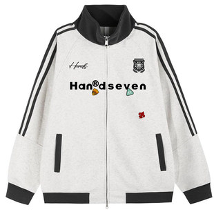 HandSeven小恶魔棒球服红色外套立领秋季新款美式开衫拉链卫衣女