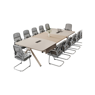 会议桌长桌现代简约高级感长条桌子商务洽谈大型会议室桌椅组合