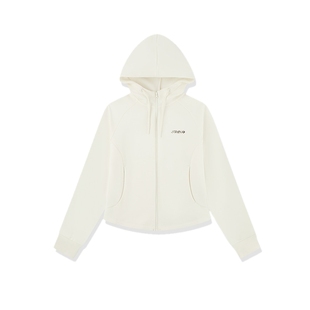 乔丹针织开衫外套女士2025冬季新款连帽开衫收腰显瘦短款休闲上衣