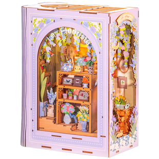 diy小屋书立馥郁花坊立体手工拼装微缩场景模型积木拼图生日礼物