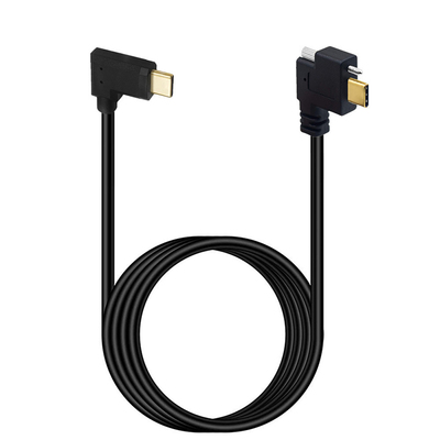 弯头Type-C公对公带螺丝锁数据线