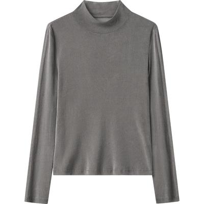 播商场同款半高领绒面正肩T恤内搭女冬新款修身打底衫BDR4YD3977