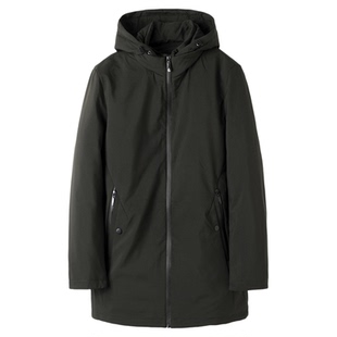 H撤柜剪牌男装羽绒服 高货可脱卸羽绒内胆休闲连帽简约中长款外套