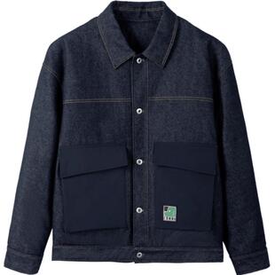 【羽绒内里】gxgjeans男装 蓝色轻薄款牛仔翻领羽绒服外套男 25冬