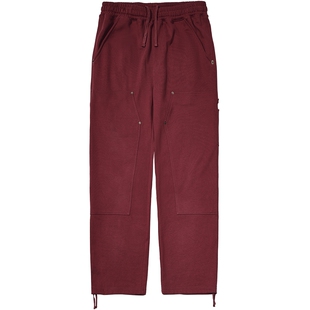 BEASTER双膝盖工装卫裤男新年重磅红色伐木裤子宽松直筒运动裤女