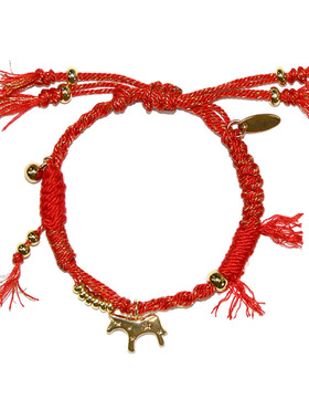 本命马年手工编织小马吊坠手绳女