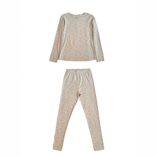 可爱冬季贴身女款印花打底内搭圆领保暖内衣弹力秋衣秋裤女套装