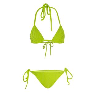 OceanMystery新款双色提花性感绑带挂脖比基尼女沙滩度假分体泳衣