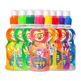 韩国进口啵乐乐pororo儿童饮料水果口味牛奶草莓整箱24瓶8瓶饮品