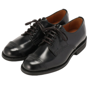 Sanders复古军事线低帮皮鞋男亮面植鞣革牛皮1128德比鞋英国制造