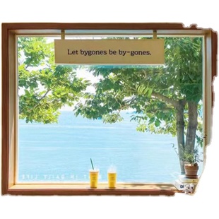 网红ins窗外海景唯美风景背景布宿舍墙挂装饰布卧室床头墙布画