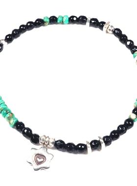 pohier原创纯银手作绿松石手链