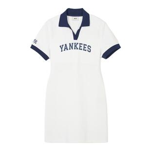 MLB官方 女款学院风运动POLO领连衣裙24夏季新款OPV01