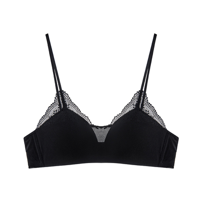 黑色花边蕾丝三角杯裸感无钢圈