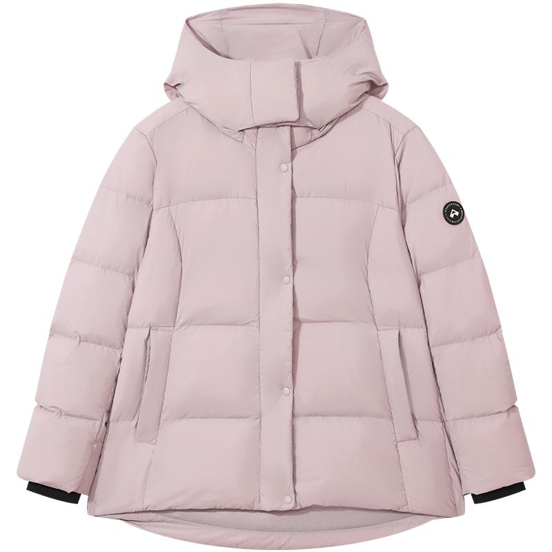 【暖羽】拓路者冬季中长款连帽羽绒服女鸭绒加厚保暖收腰羽绒外套