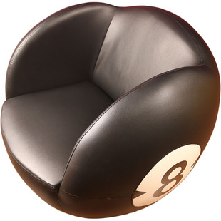 客厅创意8号9号10号现代白色台球桌球馆沙发家居皮质座椅舒适单人