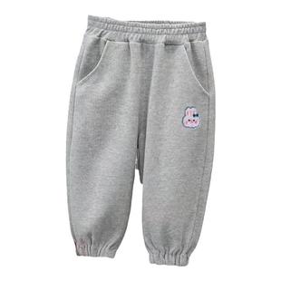 湖州织里女童裤子春秋2025新款儿童装薄绒卫裤女孩宝宝运动裤加绒