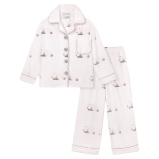 tbh野兽派家居熊猫嘭嘭法兰绒家居服套装秋冬加厚可外穿睡衣女