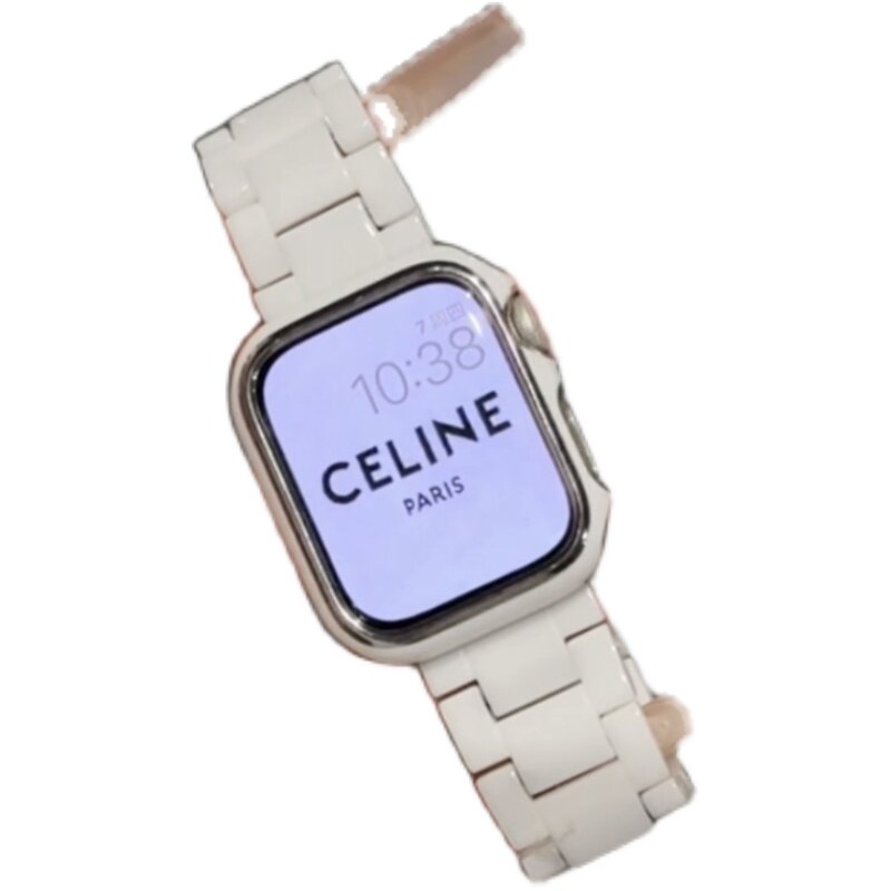 真陶瓷纯白适用苹果12手表s11表带iwatch10高级感小众applewatch9