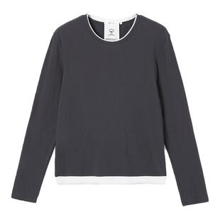 klee klee2026早春新款女装环保棉假两件内搭圆领T恤K0261TS01