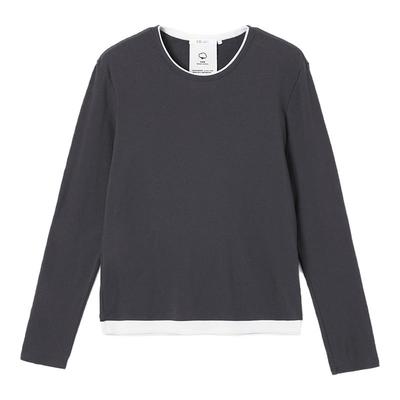 klee klee2026早春新款女装环保棉假两件内搭圆领T恤K0261TS01